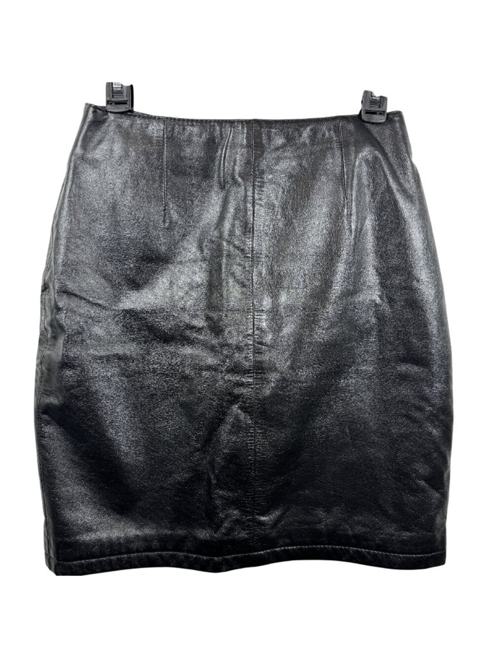 Wilsons Maxima Black Leather Pencil Skirt Size 6 Back Slit & Zipper Fully Lined